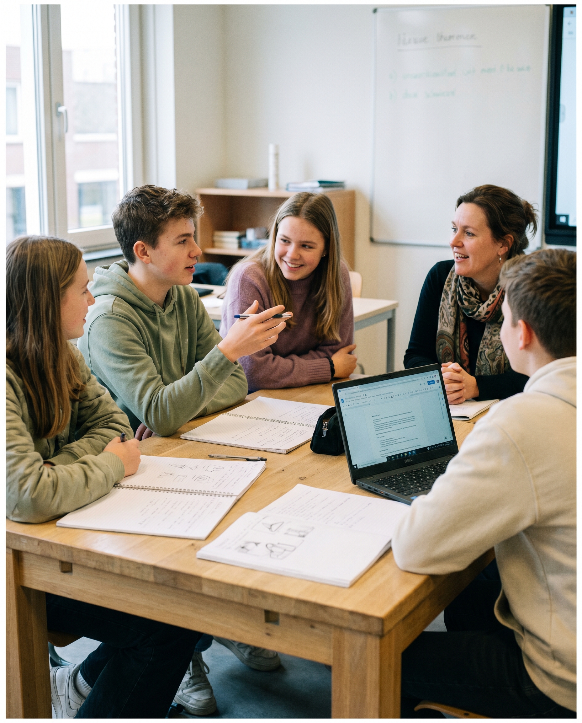 Lerarenteam in gesprek tijdens een werksessie